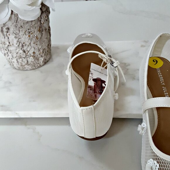 NEW! MARY JANE FLATS SEQUIN FLOWERS MESH - Picture 4 of 5